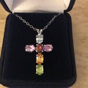Colored cross necklace NWOT
